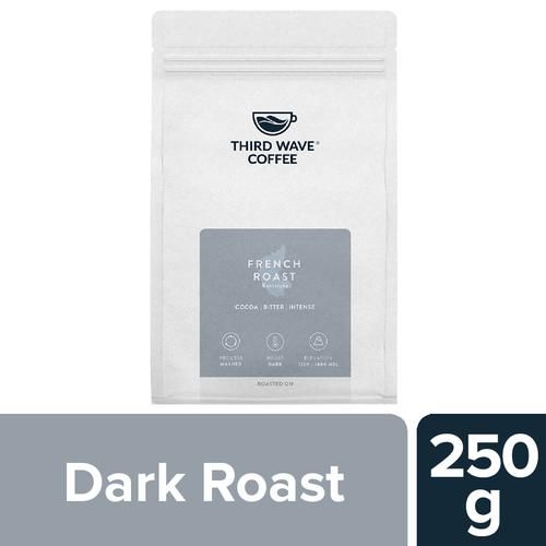 THIRD WAVE COFFEE French Roast - With Cocoa, Bitter & Intense Taste, 250 g  