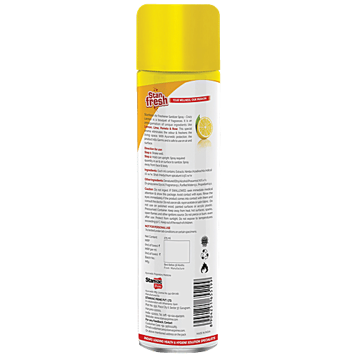 Buy STANFRESH Air Freshener Sanitizer Spray Kills 99.9 Germs, Crazy Lemon Online at Best