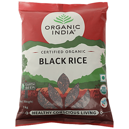 Organic India Black Rice - Certified Organic, 1 kg  