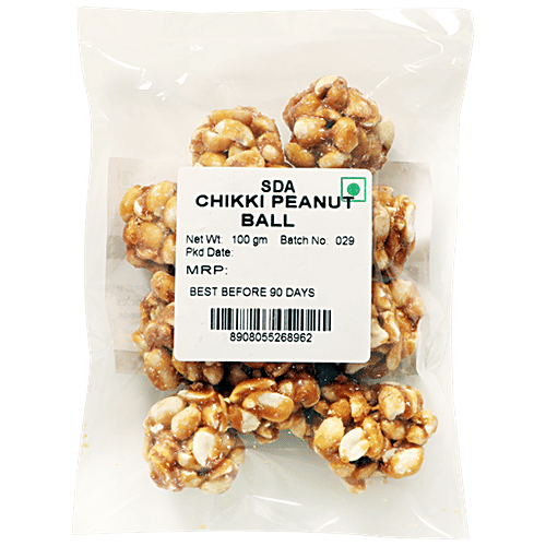 SDA  Peanut Chikki Ball - Made With jaggery, Healthy Snack, Protein Rich, 100 g Pouch 