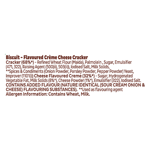 Trisbix Layered Cheese Cracker - Sour Cream & Onion Flavour, Crunchy & Creamy, 60 g Box 