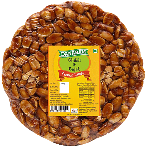 Danaram Peanut Candy - Healthy Sweet Snack With Jaggery, Crunchy, Handmade, 400 g  