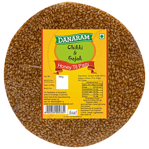 Buy Danaram Honey Til Patti Healthy Sesame & Jaggery Based Snack