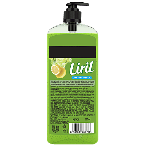 Buy Liril Body Wash Lemon & Tea Tree Oil, 100 Natural, ParabenFree