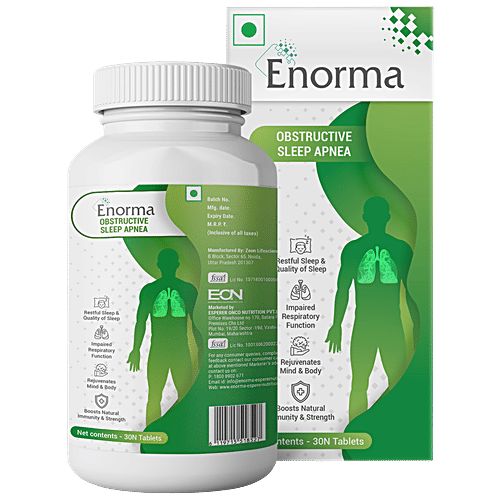 Buy Enorma Obstructive Sleep Apnea Tablets Improves Sleep, Boosts