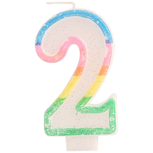 Se7en Number 2 Candle - For Cake Decoration, Birthday Parties, Anniversaries, Multicolour, 1 pc  