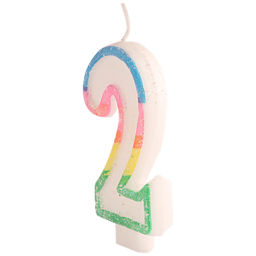 Se7en Number 2 Candle - For Cake Decoration, Birthday Parties, Anniversaries, Multicolour, 1 pc  