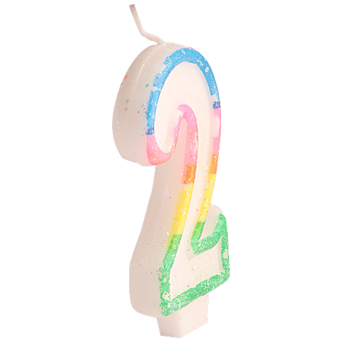 Se7en Number 2 Candle - For Cake Decoration, Birthday Parties, Anniversaries, Multicolour, 1 pc  