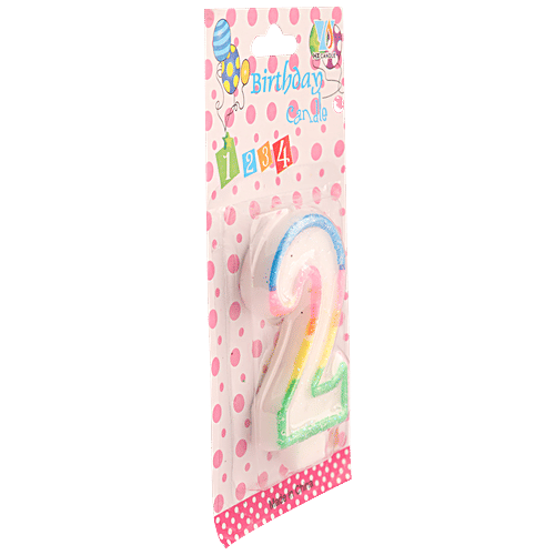 Se7en Number 2 Candle - For Cake Decoration, Birthday Parties, Anniversaries, Multicolour, 1 pc  