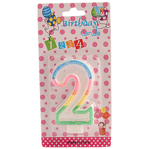 Se7en Number 2 Candle - For Cake Decoration, Birthday Parties, Anniversaries, Multicolour, 1 pc  
