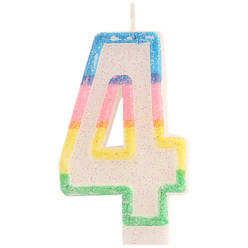 Se7en Number 4 Candle - For Cake Decoration, Birthday Parties, Anniversaries, Multicolour, 1 pc  