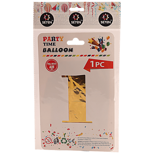B Vishal Foil Numeric Balloon - Number 1, Decoration For Birthday , Anniversary, 1 pc  