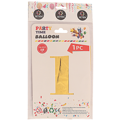 B Vishal Foil Numeric Balloon - Number 1, Decoration For Birthday , Anniversary, 1 pc  