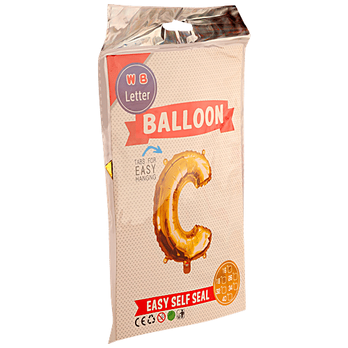 B Vishal Foil Alphabet Balloon - Letter C, Party Decor, For Birthday, Anniversary, 1 pc  