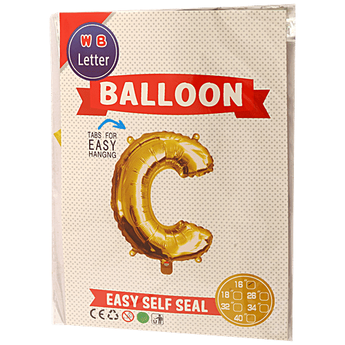B Vishal Foil Alphabet Balloon - Letter C, Party Decor, For Birthday, Anniversary, 1 pc  