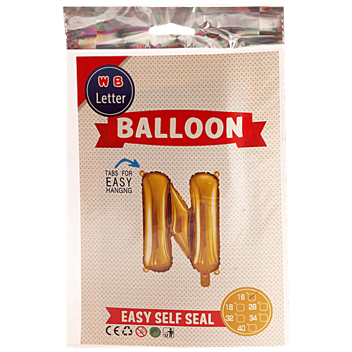 B Vishal Foil Alphabet Balloon - Letter N, Party Decor, For Birthday, Anniversary, 1 pc  