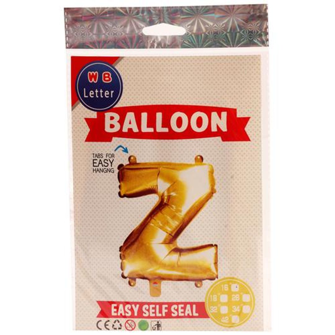 Bvishal Foil Alphabet Balloon - Letter Z, Party Decor, For Birthday, Anniversary, 1 pc 