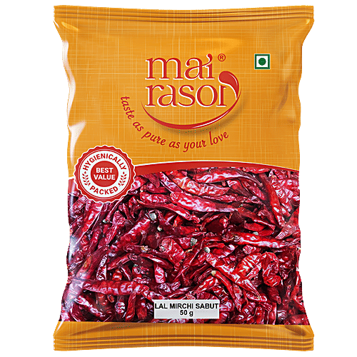 Mai Rasoi LAL MIRCH WHOLE SABUT 50 gm, 50 g  