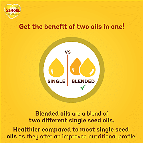 Buy Saffola Gold Refined Cooking Oil, Blend Of Rice Bran & Sunflower