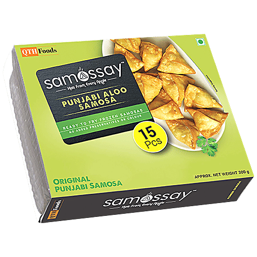 Samossay Samosa - Punjabi Aloo, Ready To Fry, Frozen Snack, Spicy Filling With Nuts, 300 g  