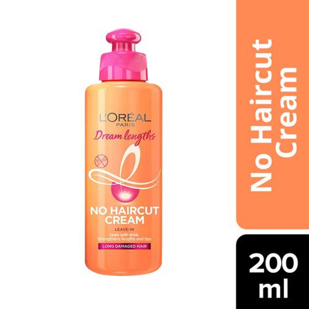 Loreal Paris Dream Lengths No Haircut Cream - Leave In, Seals Split Ends & Nourishes Hair, Sulfate Free, 200 ml 