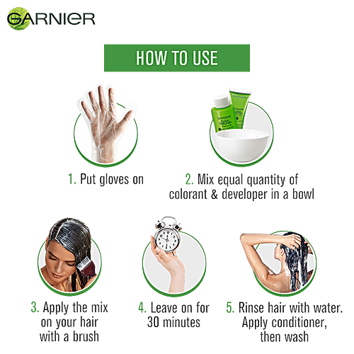 Garnier Colour Naturals - Crème Hair Colouring Kit, 100% Grey Coverage, No Ammonia, 1 pc (70 ml + 60 g + Colouring Tools) 