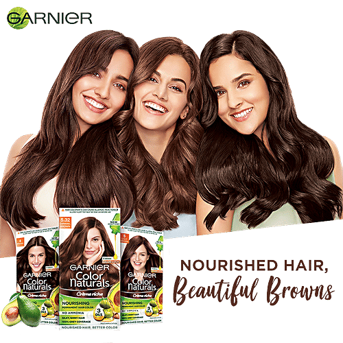 Garnier Colour Naturals - Crème Hair Colouring Kit, 100% Grey Coverage, No Ammonia, 1 pc (70 ml + 60 g + Colouring Tools) 