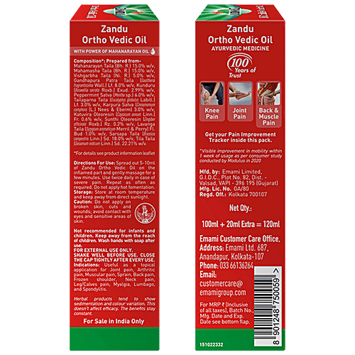 Buy Zandu Ortho Vedic Oil Provides Relief From Joint, Muscle & Knee