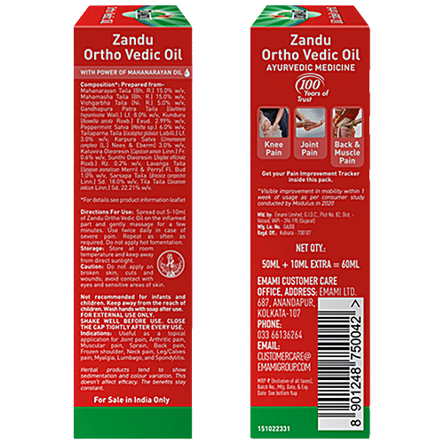 ZANDU Ortho Vedic Oil Provides Relief From Joint, Muscle & Knee Pain
