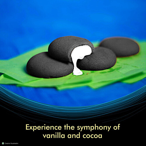 Sunfeast Dark Fantasy Vanilla Fills - Crunchy Choco Cookies With Vanilla Crème, 60 g Pouch Crunchy Choco Cookies With Vanilla Crème