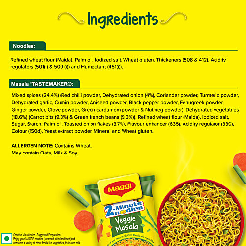 Maggi 2-Minute Instant Noodles - Veggie Masala, 62 g Pouch 