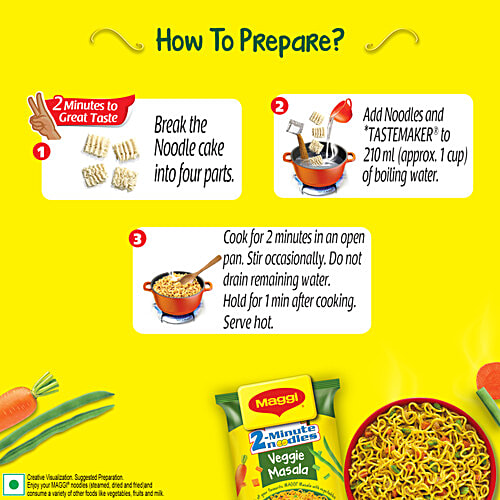Maggi 2-Minute Instant Noodles - Veggie Masala, 62 g Pouch 