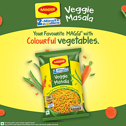 Maggi 2-Minute Instant Noodles - Veggie Masala, 62 g Pouch 