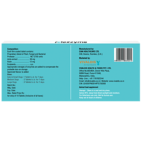 Buy Vivaldis Relaxzyme Tablets Enzyme Based, Natural Wound Healing