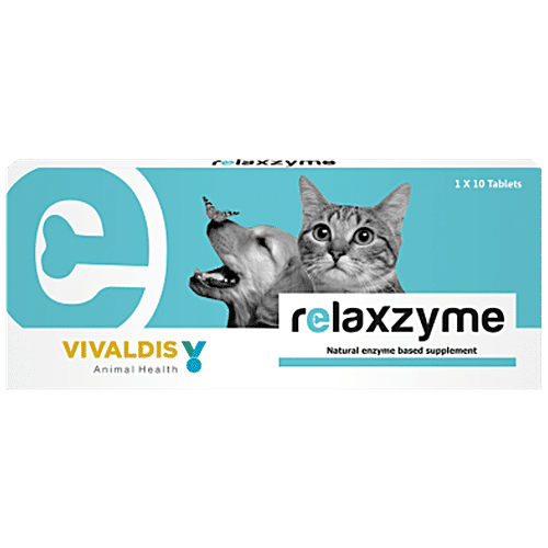 Vivaldis Relaxzyme Tablets - Enzyme Based, Natural Wound Healing Supplement, For Cats & Dogs, 1 pc (Pack of 10) 