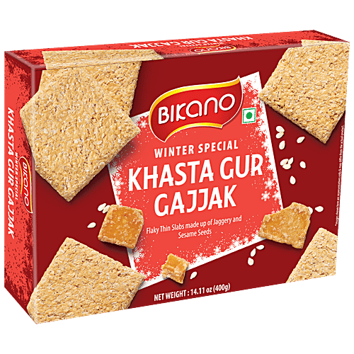 Bikano Winter Special Gajjak - Khasta Gur, Healthy, Jaggery & Sesame Based Traditional Dessert, 400 g