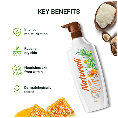 Naturali Intense Moisturizing Body Lotion - Murumuru Butter & Chakah Honey, No Parabens, 400 ml