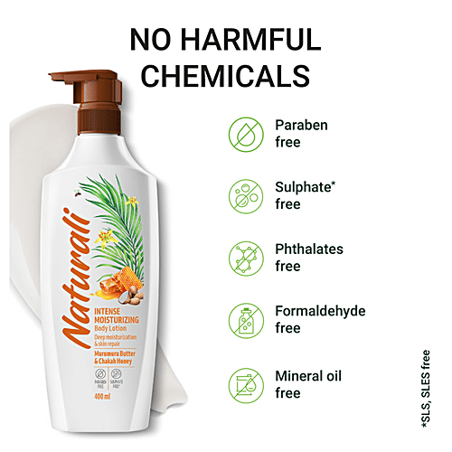 Naturali Intense Moisturizing Body Lotion - Murumuru Butter & Chakah Honey, No Parabens, 400 ml