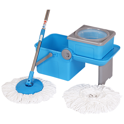 Buy Trueware Foldable Mop Plastic, With Rod, Assorted Colour, Blue
