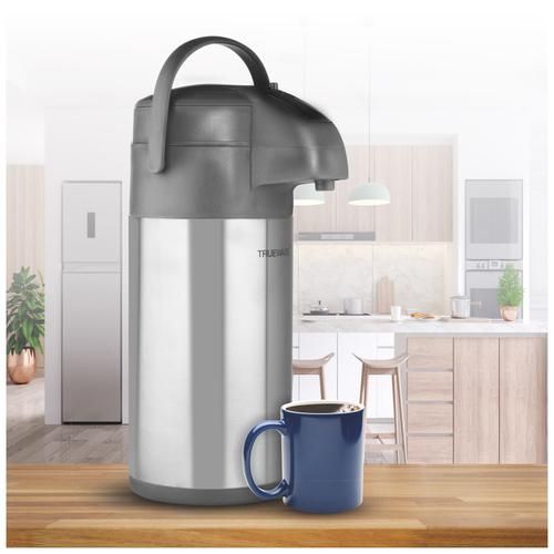 TIGER Non-Electric Stainless Steel Thermal Air Pot Beverage Dispenser with  Glass Liner 2.2L