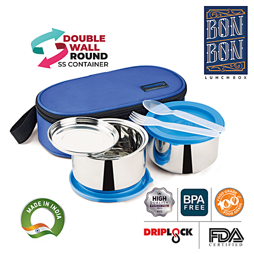 Trueware Bon Bon Insulated Lunch Box - Air Tight, Leak Proof, 300 ml (Set of 2) 