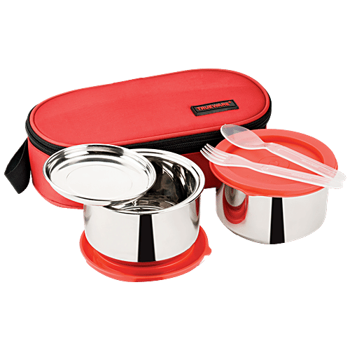 Trueware Bon Bon Insulated Lunch Box - Air Tight, Leak Proof, 300 ml (Set of 2) 