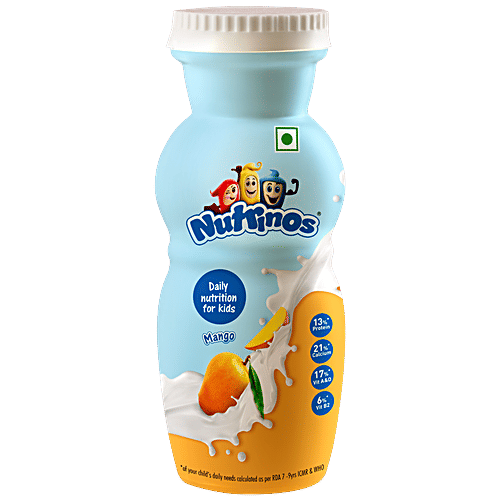Nutrinos Mango Yogurt Drink - Daily Nutrition For Kids, Vitamin A, D, E Enriched, 100 ml