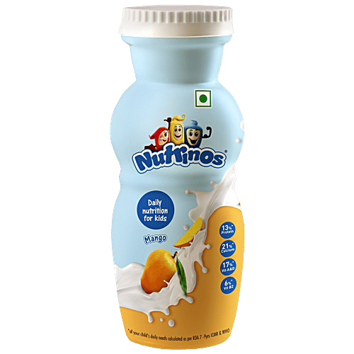 Nutrinos Mango Yogurt Drink - Daily Nutrition For Kids, Vitamin A, D, E Enriched, 100 ml