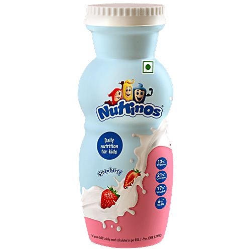 Nutrinos Strawberry Yogurt Drink - Daily Nutrition For Kids, Vitamin A, D, E Enriched, 100 ml