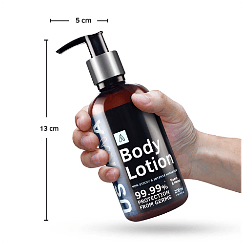Ustraa Body Lotion - Neem & Hemp, Non-Sticky, Gives Intense Hydration, 99.99% Germ Protection, 200 ml  
