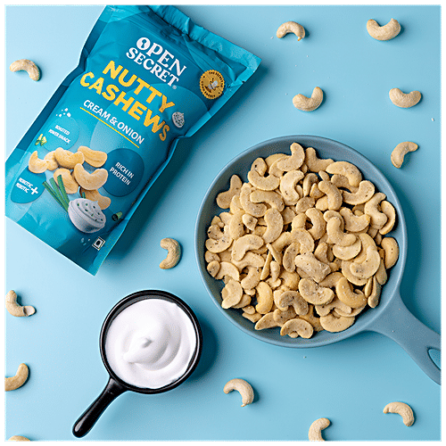 Open Secret Nutty Cashews - Rich In Protein, Cream & Onion Flavour, 23 g