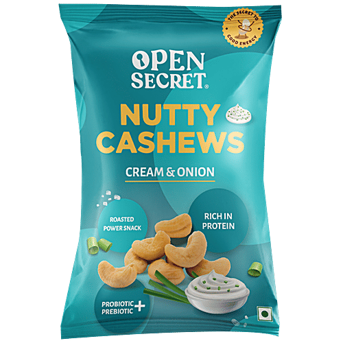 Open Secret Nutty Cashews - Rich In Protein, Cream & Onion Flavour, 23 g