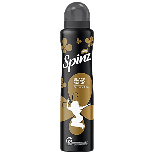 Spinz Black Magic Perfumed Deo - International Fragrances, Long-Lasting Freshness & 24-Hour Protection From Odour, For Women, 200 ml  