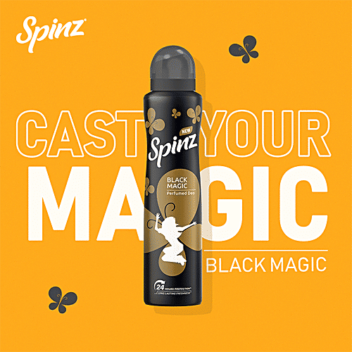 Spinz Black Magic Perfumed Deo - International Fragrances, Long-Lasting Freshness & 24-Hour Protection From Odour, For Women, 200 ml  